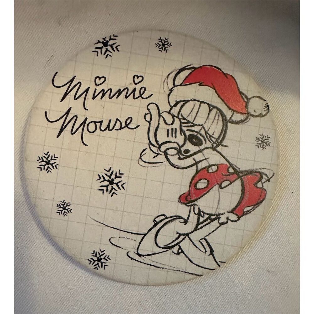 Disney Mickey & Minnie Mouse Christmas Coasters Set of 4 White - Picture 4 of 6